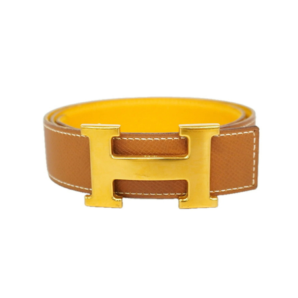 Hermes Constance Belt, Courchevel Leather, Gold/Yellow, with Y stamp, for Men...